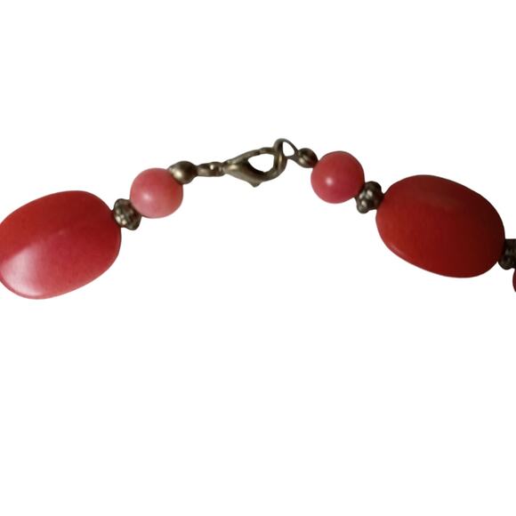 Coral Orange Tones Ombre Beaded Necklace VTG 9" Fall Autumn Halloween Jewelry - Picture 13 of 16